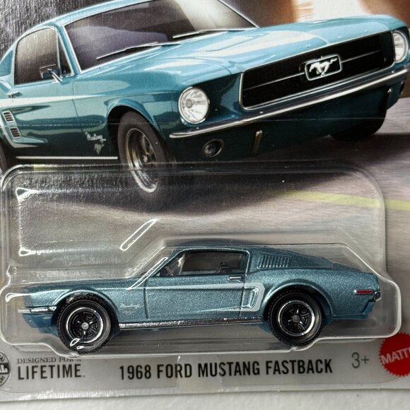 Matchbox 1968 Ford Mustang Fastback Diecast Car Teal Retro Muscle 67/125 - Picture 3 of 6